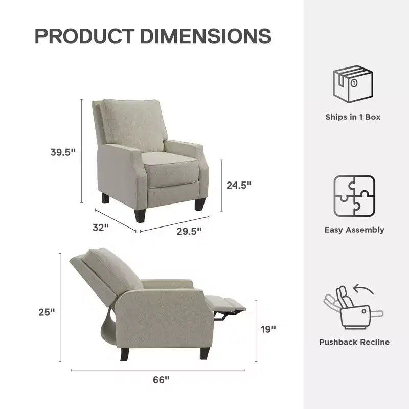 Fauteuil inclinable DHP Randen Pushback