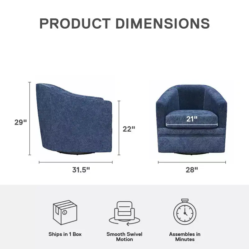 DHP Fauteuil d'appoint pivotant Remily