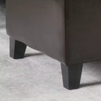 Banc ottoman de rangement capitonné en similicuir contemporain GDFStudio, marron chocolat