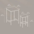 Table de bar avec tabourets, ensemble table et chaises de pub, petite table à manger pour 2 personnes, table hauteur comptoir, table haute, table et chaises hauteur bar, table à manger.