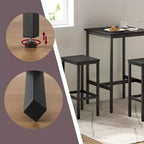 Table de bar avec tabourets, ensemble table et chaises de pub, petite table à manger pour 2 personnes, table hauteur comptoir, table haute, table et chaises hauteur bar, table à manger.