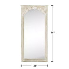 Miroir sur pied rectangulaire en bois massif blanc 180x90x4cm (sans support)