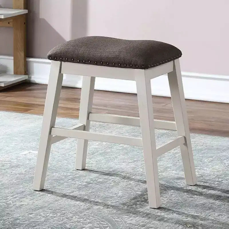 Simple Relax – Ensemble de 2 tabourets de comptoir rembourrés, blanc cassé et gris foncé