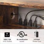 Meuble TV Mural Flottant pour Téléviseurs jusqu'à 60", Marron Rustique - Hausource: Étagère Console Multimédia avec Prise de Courant