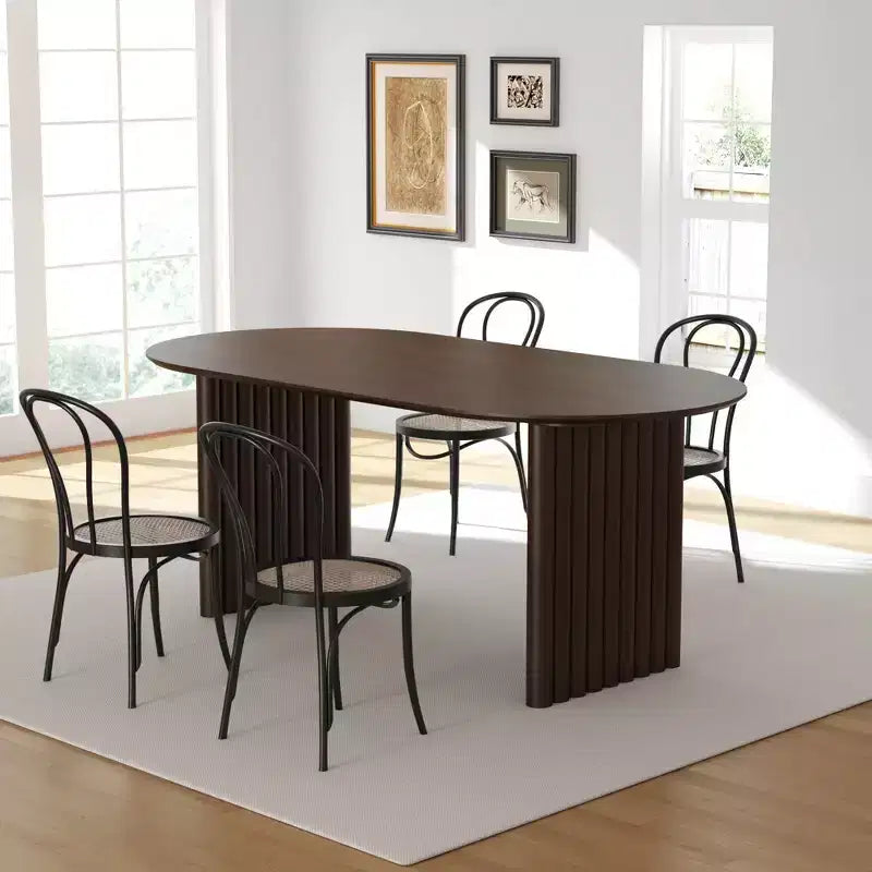PexFix Table de salle à manger ovale avec double piédestal Tables de cuisine