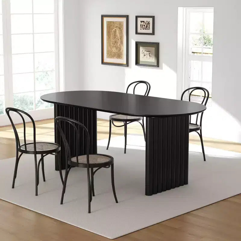 PexFix Table de salle à manger ovale avec double piédestal Tables de cuisine