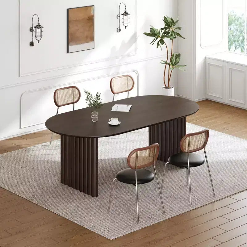 PexFix Table de salle à manger ovale avec double piédestal Tables de cuisine