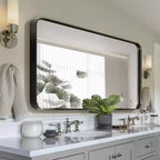 Miroir sur pied moderne : Aluminium, rectangle arrondi, 162 x 53 cm