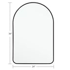 Miroir mural arche en alliage d'aluminium, cadre noir 91x61x4cm