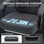 Hoffree Chaise de massage de jeu en tissu respirant Chaise de bureau PC ergonomique avec haut-parleur Bluetooth et repose-pieds