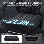 Hoffree Chaise de massage de jeu en tissu respirant Chaise de bureau PC ergonomique avec haut-parleur Bluetooth et repose-pieds