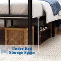 Single Bed Size 14 Inches (Approximately 35.6 cm) High Classic Metal Platform Bed Frame with Wrought Iron Headboard
