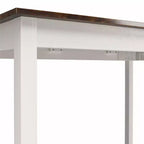 DHP Reila Table de salle à manger 5 pièces en bois, blanc/noyer