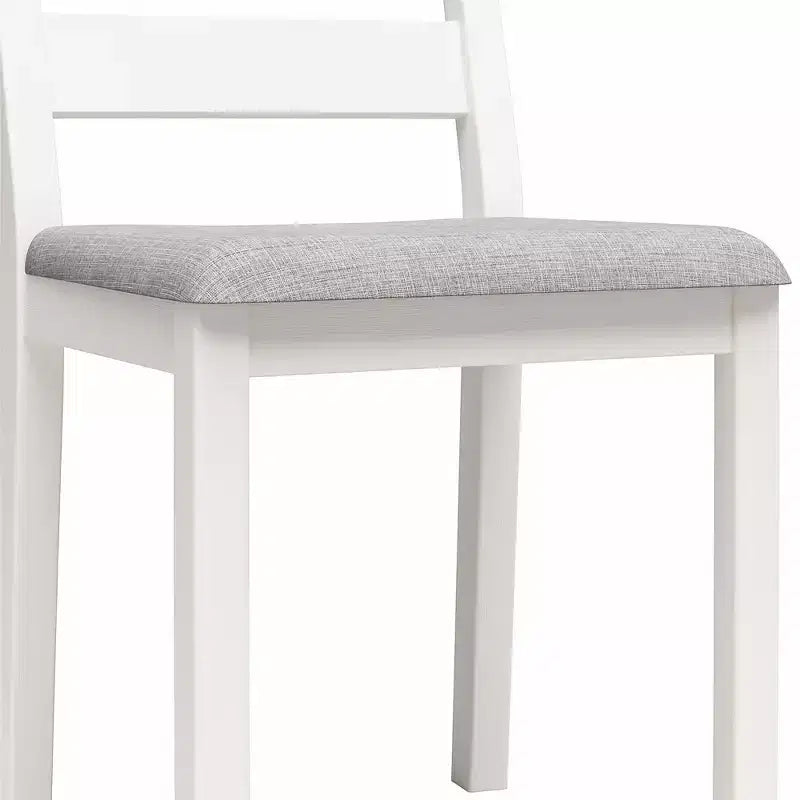 DHP Reila Table de salle à manger 5 pièces en bois, blanc/noyer