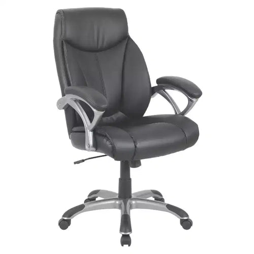 Alera Fulford Bonded Leather High-Back Manager's Chair - Black