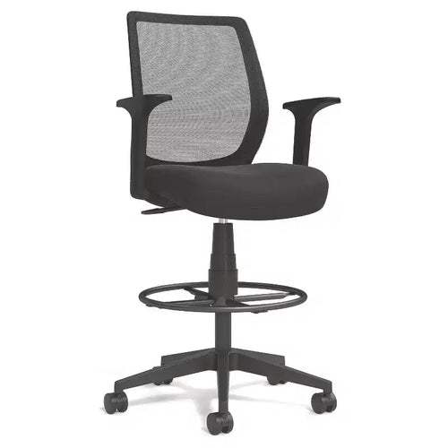 Alera Wessex Drafting Stool Mesh Back - Black