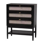 Ensemble de chambre à coucher 5 pièces Florica Art déco en bois noir Queen de Baxton Studio