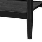 Ensemble de chambre à coucher 4 pièces Florica Art déco noir en bois pour grand lit avec deux tables de chevet de Baxton Studio
