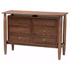 Ensemble de chambre à coucher 3 pièces Baxton Studio Alyssa Japandi en bois de noyer brun