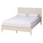 Ensemble de chambre 4 pièces Baxton Studio Primrose, ivoire, en bois cannelé de style milieu de siècle