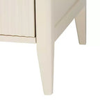 Ensemble de chambre 4 pièces Baxton Studio Primrose, ivoire, en bois cannelé de style milieu de siècle
