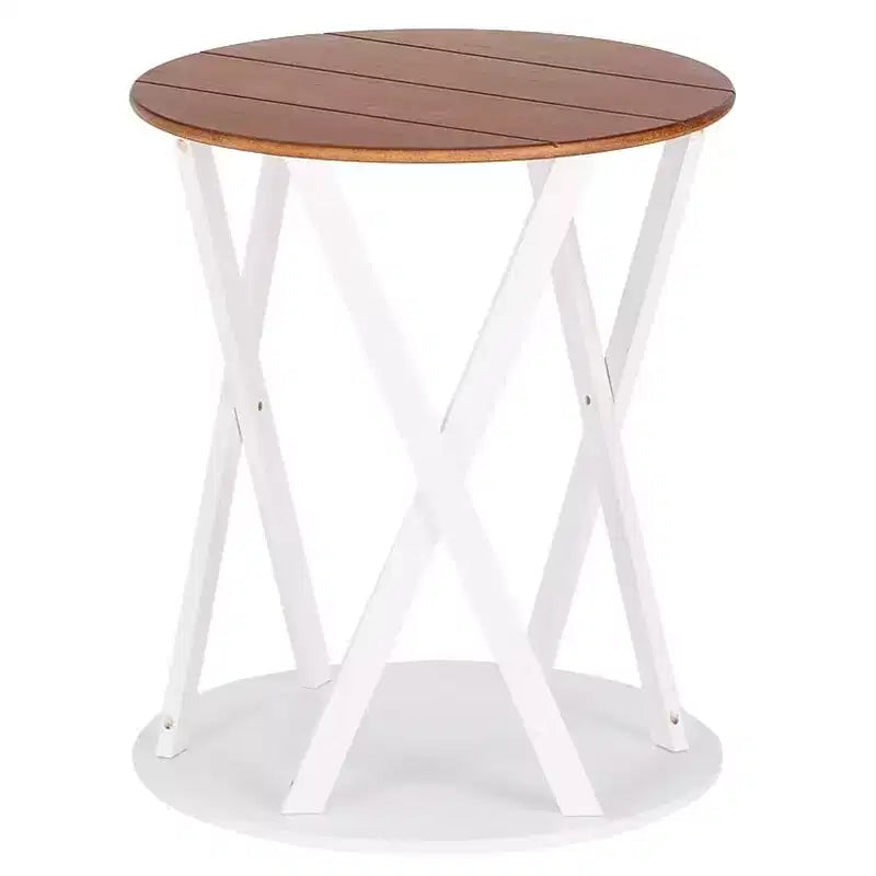 Table d'appoint de style rustique bicolore Lakeside Collection de 48,26 cm de diamètre x 54,61 cm de hauteur -