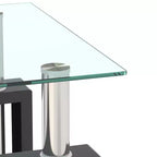 MAYEERTY Table d'appoint moderne en verre trempé, table d'appoint carrée pour salon et chambre à coucher, lot de 2, transparent