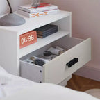 Table de chevet à 2 tiroirs Valencia CosmoLiving by Cosmopolitan, Taupe et Blanc