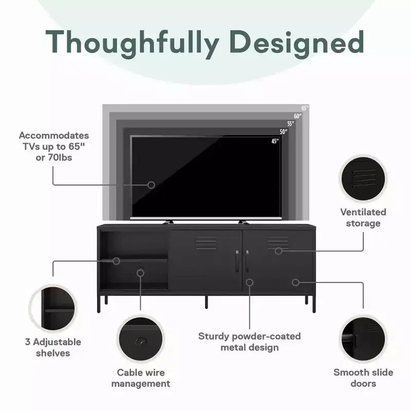 Meuble TV style casier métallique Novogratz Cache pour téléviseurs jusqu'à 65 pouces