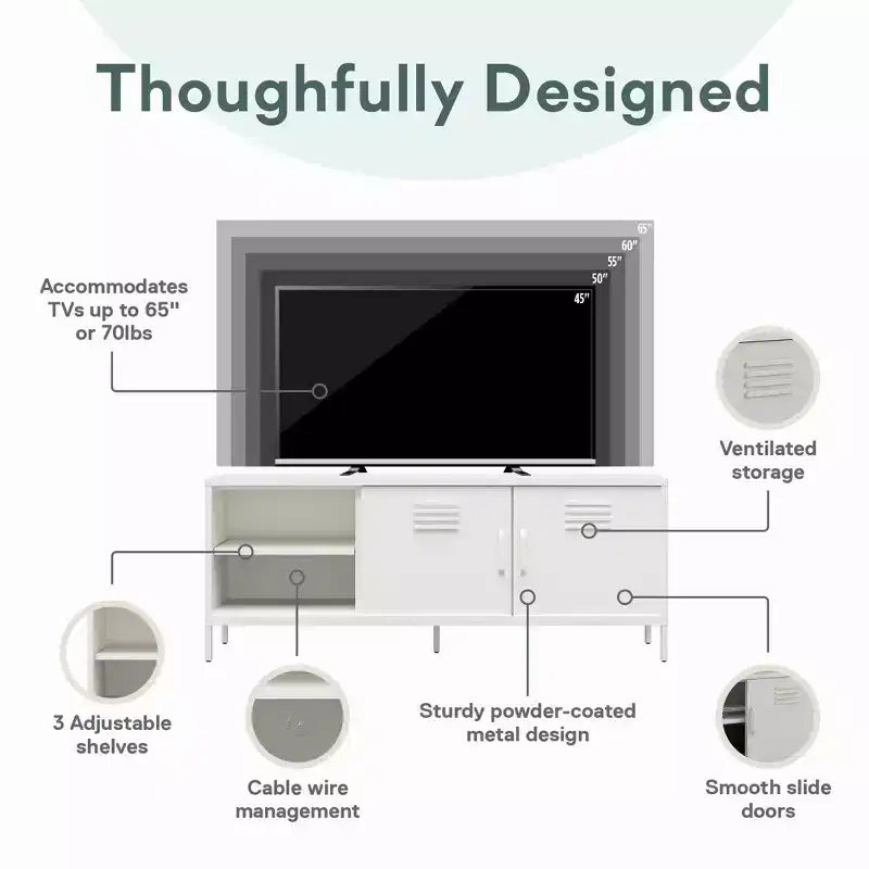 Meuble TV style casier métallique Novogratz Cache pour téléviseurs jusqu'à 65 pouces