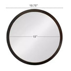 Miroir mural rond 20 x 20 avec cadre en bois et finition noire, miroir mural pour salon, salle à manger, hall d'entrée, salle de bain, bureau