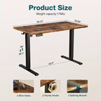 Bureau ergonomique réglable en hauteur avec support en T en métal Postes de travail informatiques modernes