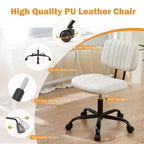 Chaise de bureau pivotante à roulettes : Hauteur réglable, Sans accoudoirs, Rotation à 360°