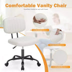 Chaise de bureau pivotante à roulettes : Hauteur réglable, Sans accoudoirs, Rotation à 360°