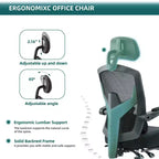 Ergonomic Swivel Office Chair with Retractable Footrest, Lumbar Support Pillow, and Padded Armrests