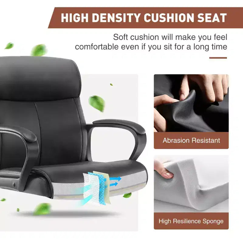 Chaise d'ordinateur confortable : réglable, soutien lombaire, accoudoirs rembourrés, pivotante et à roulettes