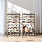 Meuble à chaussures, organisateur de chaussures à 8 niveaux, rangement à chaussures en métal, entrée, lot de 2, étagère à chaussures empilable à 4 niveaux, avec étagères plates ou inclinées réglables
