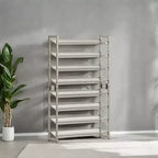 Meuble à chaussures, organisateur de chaussures à 8 niveaux, rangement à chaussures en métal, entrée, lot de 2, étagère à chaussures empilable à 4 niveaux, avec étagères plates ou inclinées réglables