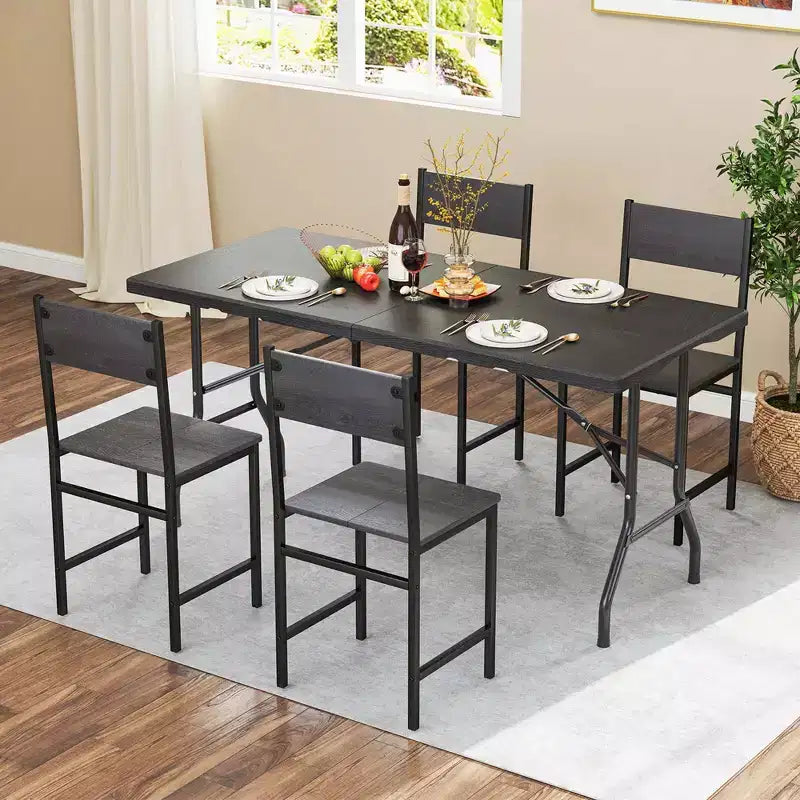 Costway Table de Pique-Nique Pliante 152 cm, Table à Manger d'Extérieur avec Plateau en PEHD Effet Rotin Marron/Noir