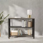 Console industrielle 40", table d'entrée à 3 niveaux avec étagère de rangement, table de canapé étroite pour salon, couloir, entrée, chambre