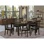 HomeStock Dining Table Set 6 Chairs Butterfly Leaf Wood Table