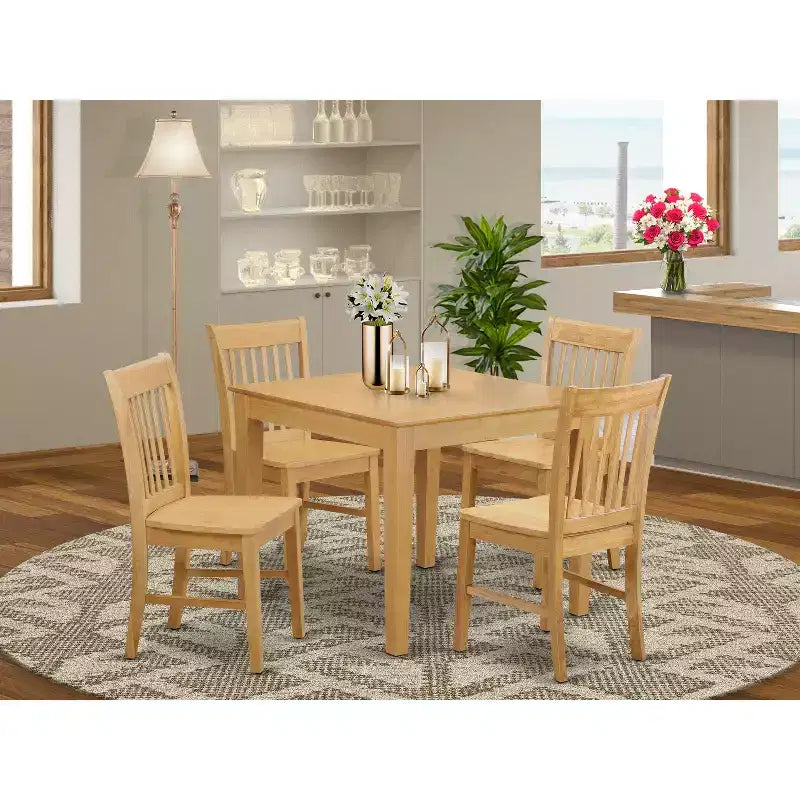 Ensemble table et chaises de cuisine HomeStock - Table carrée et chaises de salle à manger
