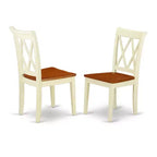 Ensemble de salle à manger HomeStock pour 4 personnes, finition cerisier et crème, table rectangulaire et chaises