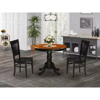 HomeStock ANVA3 Black Round Pedestal Dining Set
