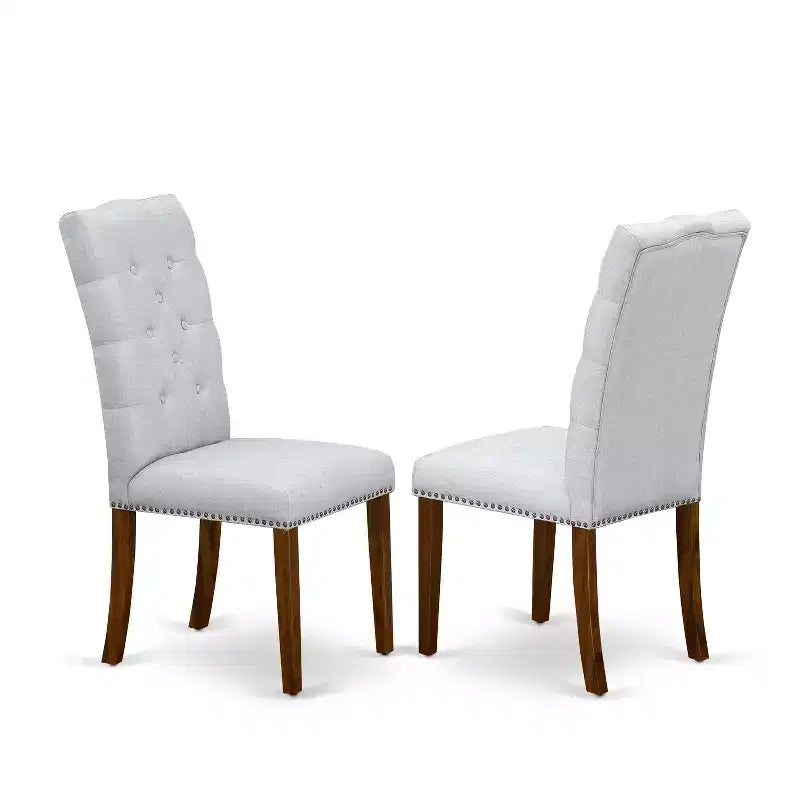 HomeStock Ensemble de table de cuisine ronde pour 4 chaises en tissu style milieu de siècle 123
