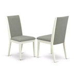 Ensemble table de cuisine ronde HomeStock avec 2 chaises en lin style moderne