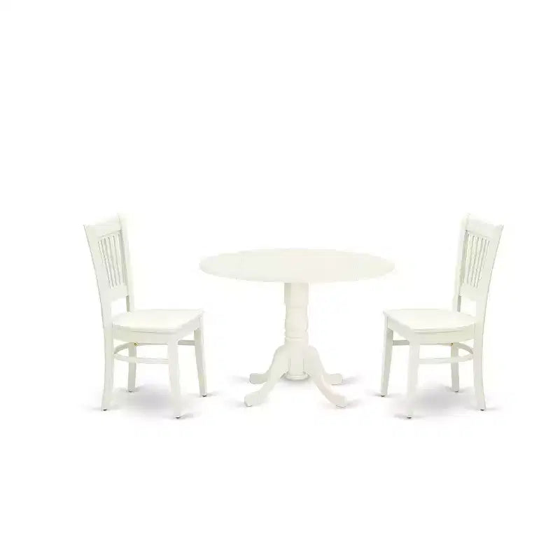 Ensemble de table à manger ronde moderne HomeStock, blanc lin