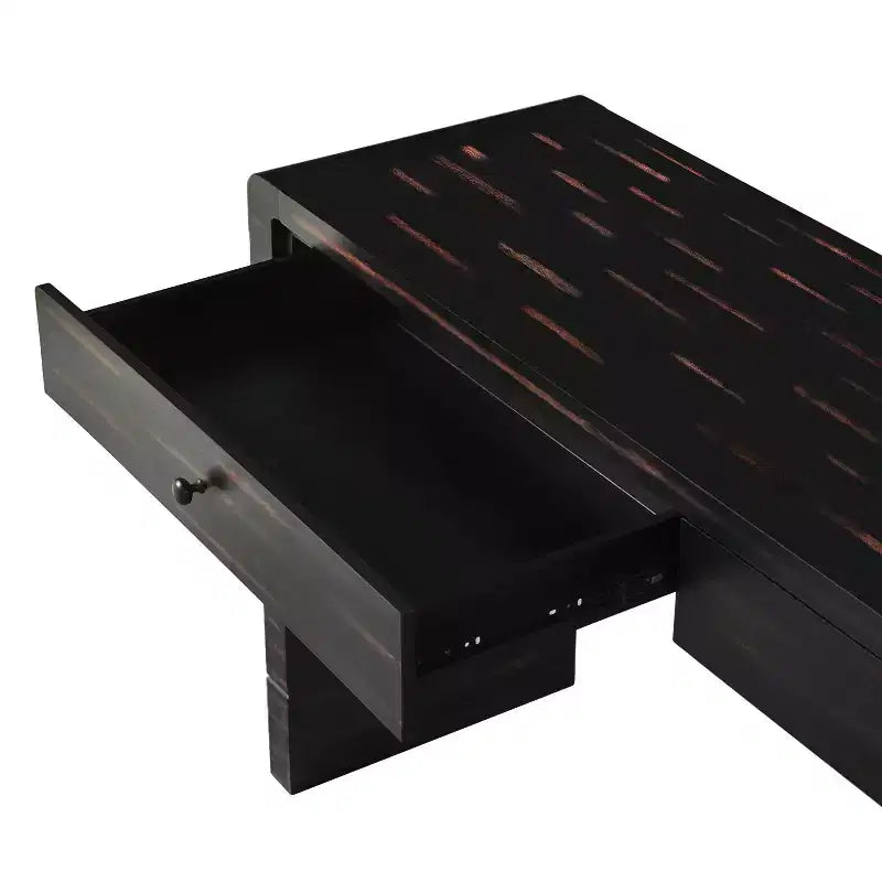 Console d'entrée en bois Whisen avec 2 tiroirs, table console rustique de style ferme avec rangement
