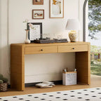 Console d'entrée en bois Whisen avec 2 tiroirs, table console rustique de style ferme avec rangement