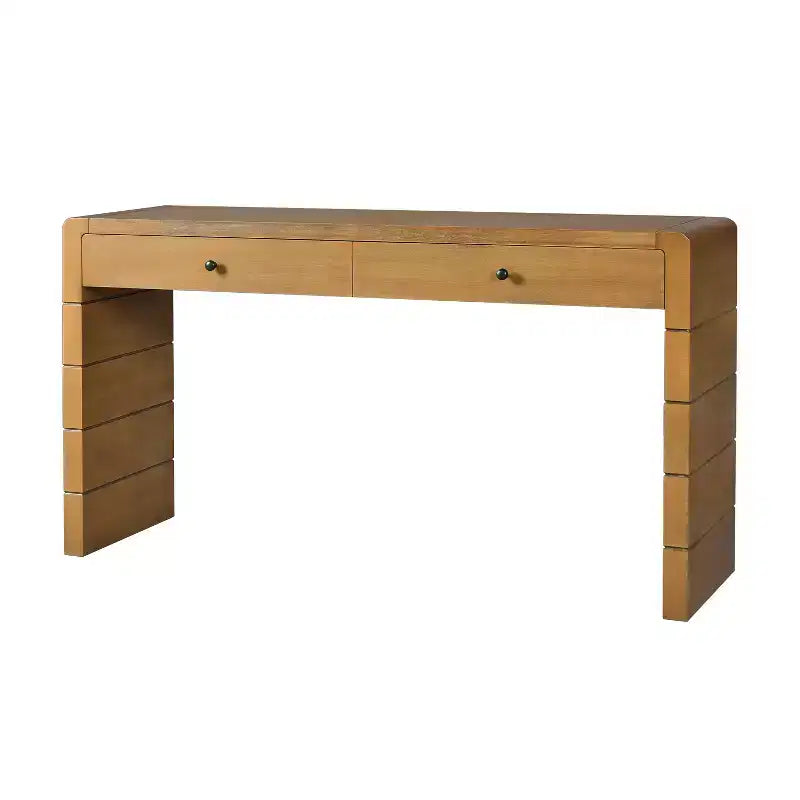 Console d'entrée en bois Whisen avec 2 tiroirs, table console rustique de style ferme avec rangement